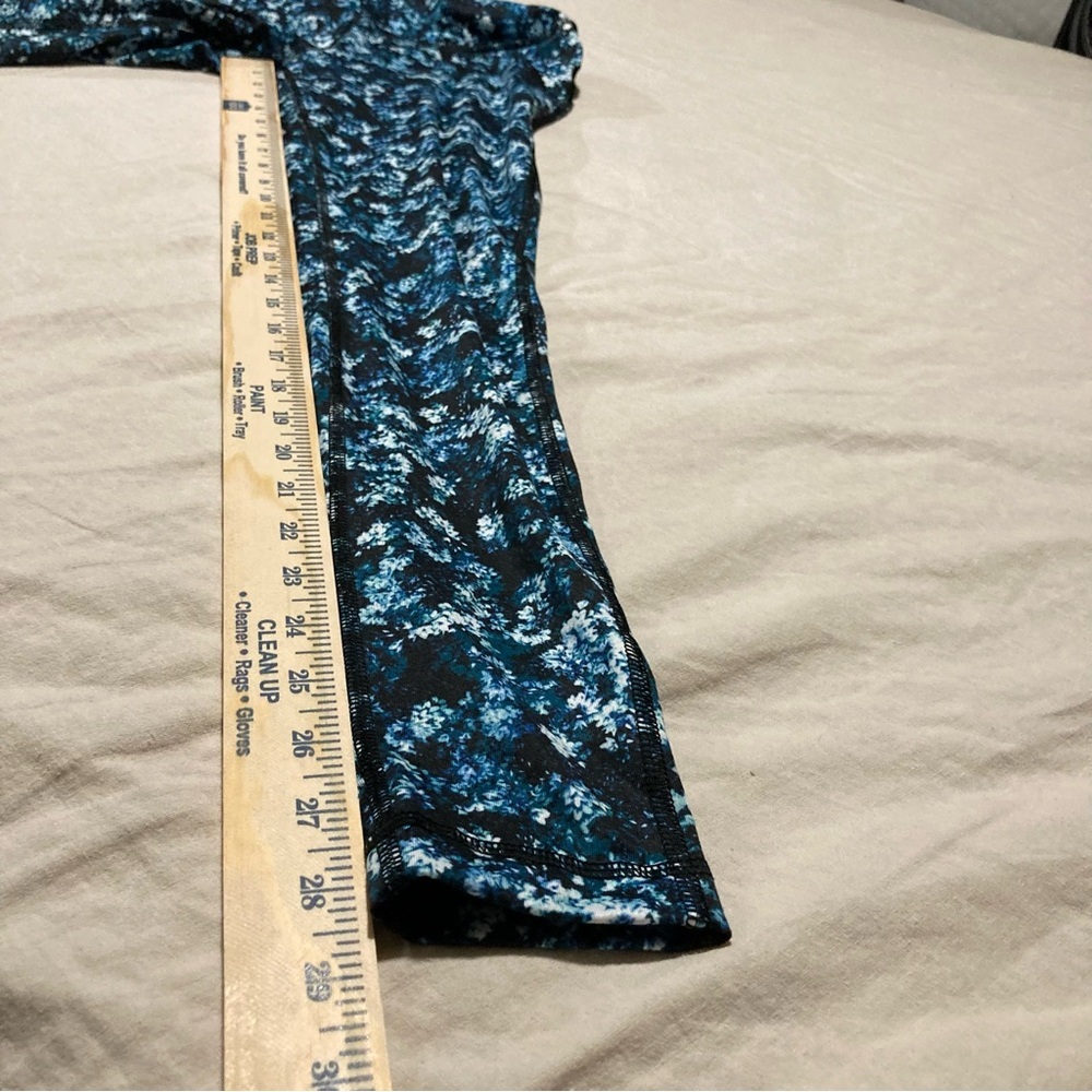 ZELOS Blue and Black Floral Leggings - Picture 5 of 14